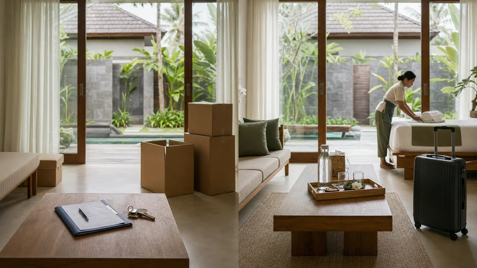 A Bali villa prepared for a resident lease and for a serviced tourist stay