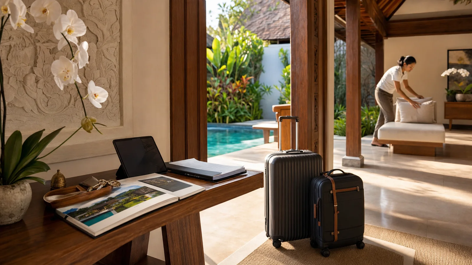 A guest arrival at a professionally prepared and documented Bali villa