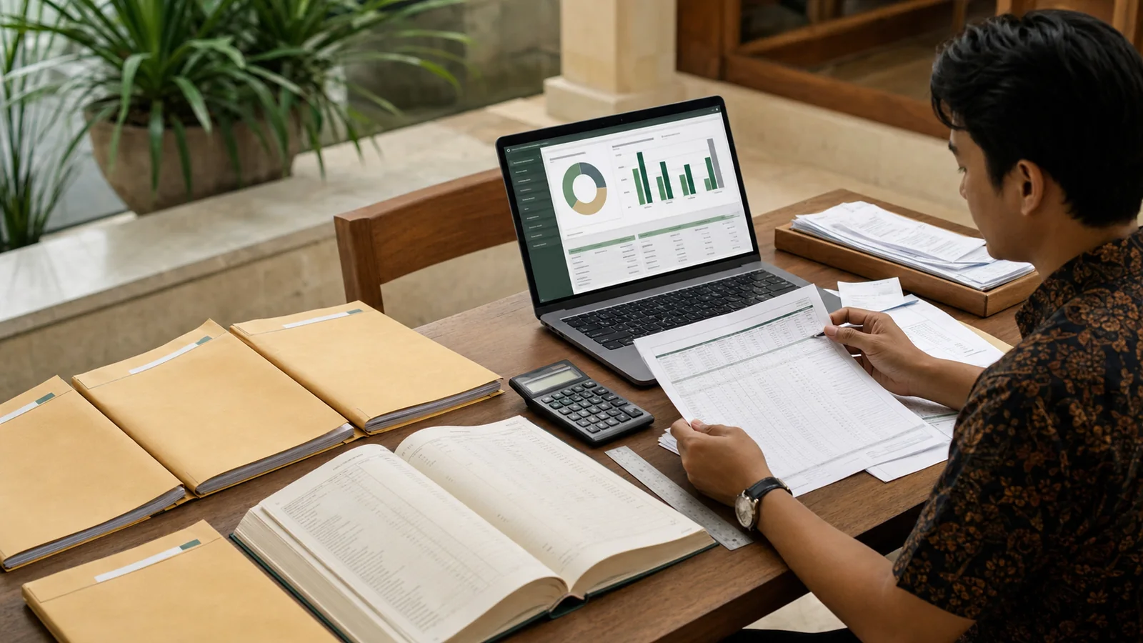 Quarterly OSS investment plan and LKPM evidence reviewed at a Bali office